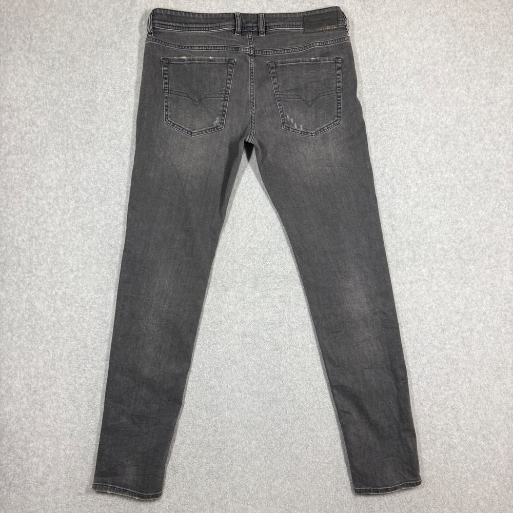 Diesel Sleenker-X Slim Skinny Jeans Mens 33x32 Dark Gray Stretch Denim 069JR - Picture 5 of 16